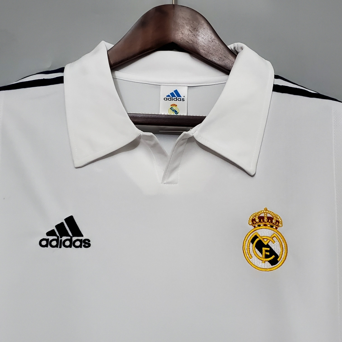 Retro Long Sleeve 01/02 Real Madrid Home Champion league Jersey (No Sponsor)