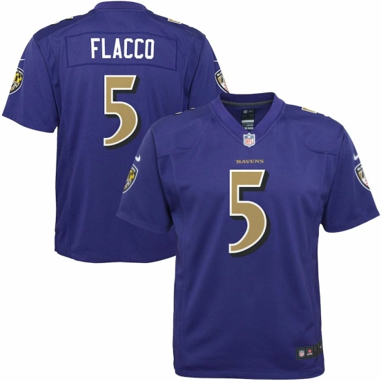 Youth Joe Flacco Purple Rush Player Limited Team Jersey