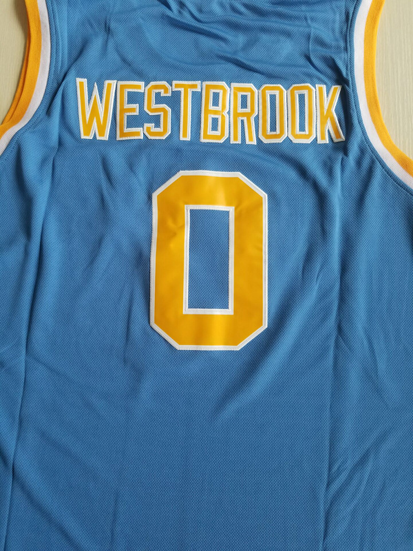 Russell Westbrook 0 UCLA College Light Blue Basketball Jersey