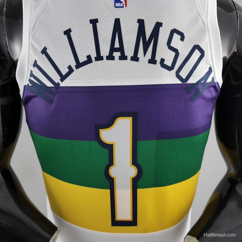 2018 New Orleans Pelicans WLLIAMSIN#1 Urban Edition White NBA Jersey