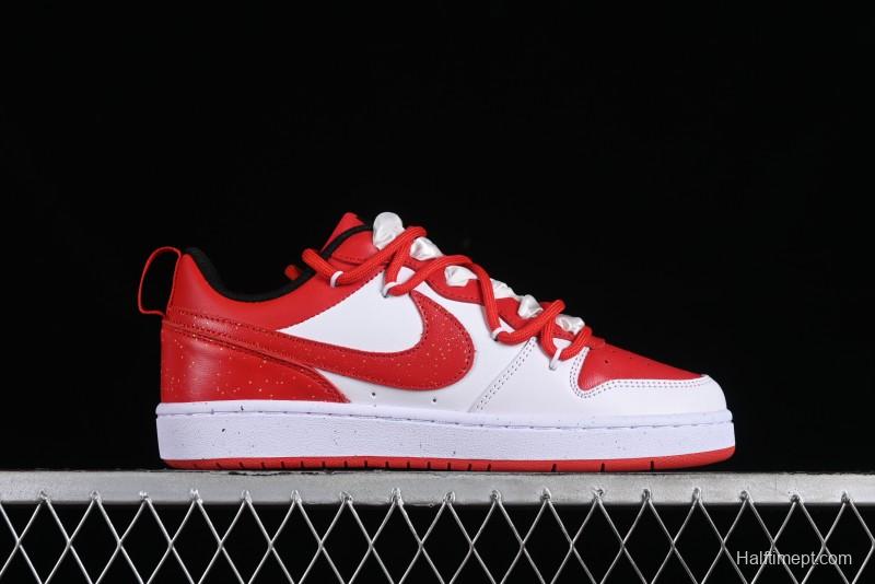 Nike Court Borough Low-Top Casual Sneakers with Dragon Emblem and Splatter Ink Vibe Style - DV5456-600