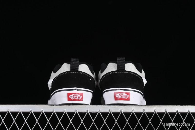 Vans Classics Knu Skool Patchwork Letter Lace-Up Chunky Tongue Platform Sneakers - VN0009QCBLK