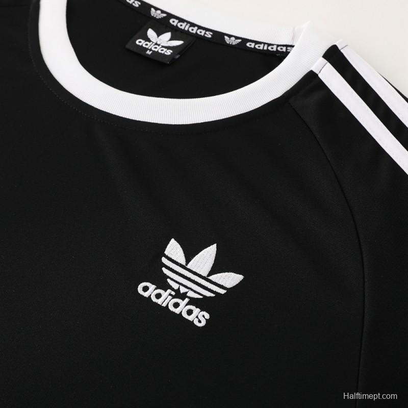 24/25 Adidas Original Black Short Sleeve Jersey+Shorts