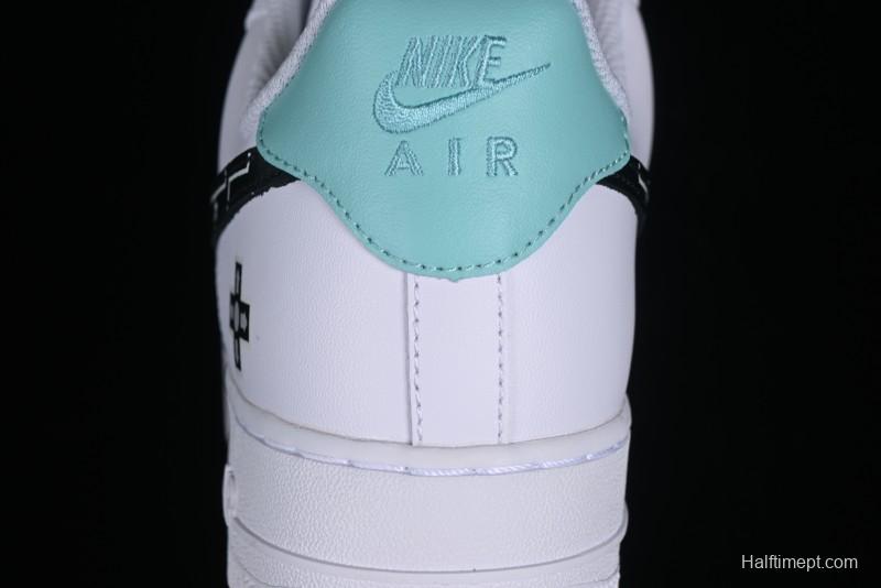 Nike Air Force 1 '07 Low PS5 Gaming Theme Ice Green Casual Sneakers - CW2288-114