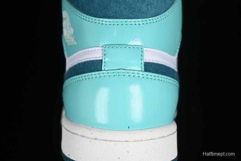 Nike Air Jordan 1 Mid "Bleached Turquoise" Casual Sneakers - DZ3745-300