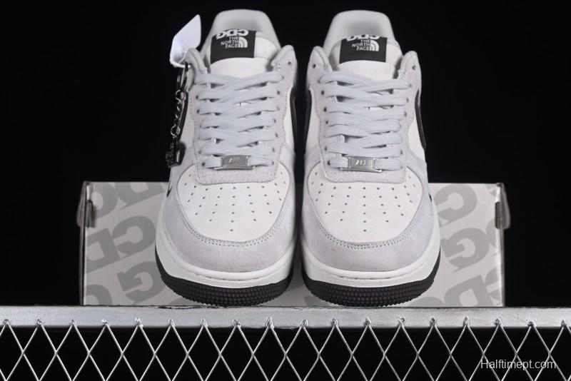 Nike Air Force 1'07 Low The North Face CDG Collaboration - Beige Grey Pigskin Low-Top Casual Sneakers - HD1968-015
