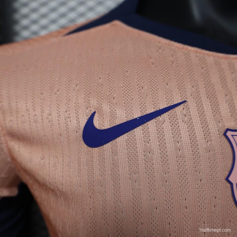 Player Version 25/26 FC Barcelona Pink 125Th Anniversary Jersey with Spotify Sponsor and Navy Blue Accents