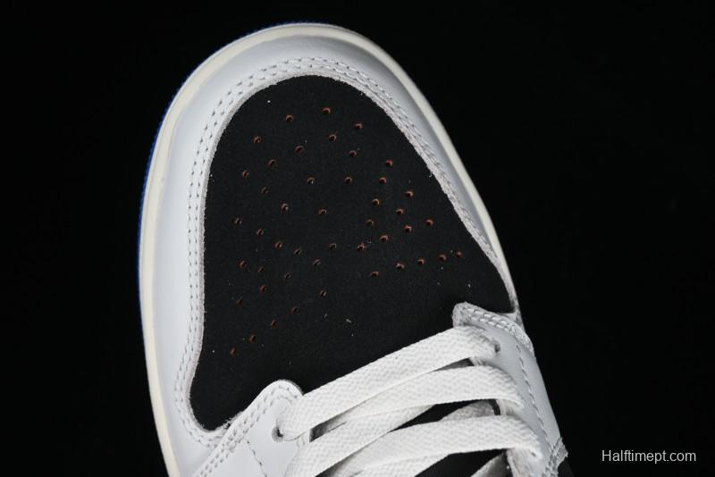 Nike Air Jordan 1 Low "Quai 54" Casual Sneakers in White Black Blue - HQ0764-001