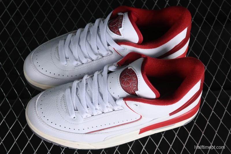 Nike Air Jordan 2/3 Retro Low Top Basketball Shoes in White/Red - FD0383-161