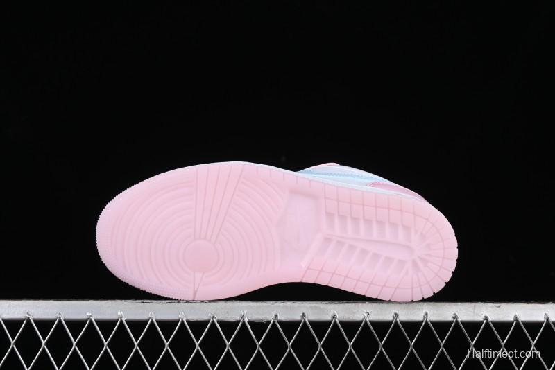 Nike Air Jordan 1 Low "White/Pink Foam/Glacier Blue" Casual Sneakers - HM3706-141