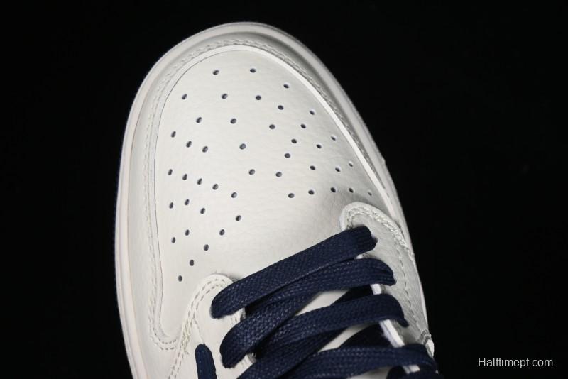 Nike Travis Scott x Fragment Design x Air Jordan 1 Low OG SP AJ1 LV Collaboration Light Blue Violent Bear Low-top Casual Sneakers - SJ2068-100