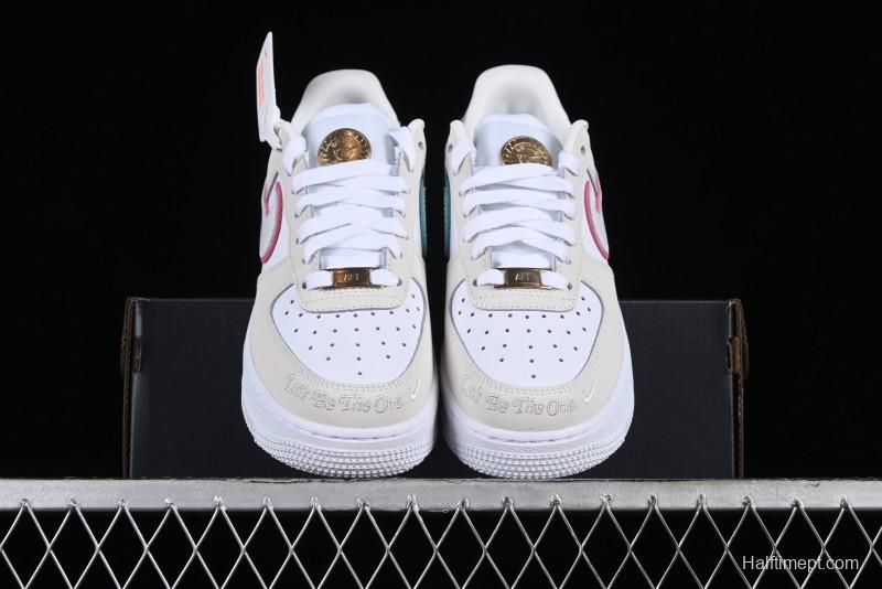 Nike Air Force 1 '07 Low Grey White Pink Casual Sneakers - HM3694-011