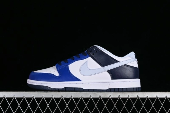 Nike SB Dunk Low Casual Skate Shoes in Black, White, and Blue - FQ8826-100