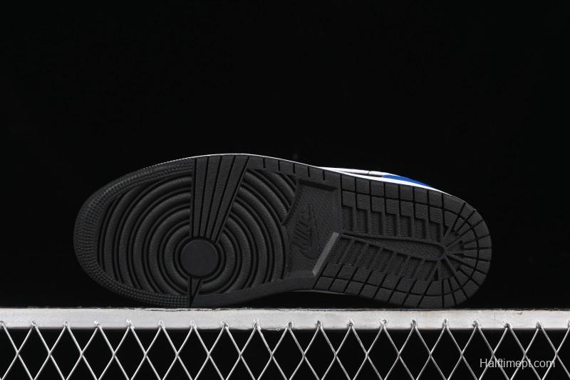 Nike Air Jordan 1 Low Retro Basketball Shoes in Black/Blue - 553558-042