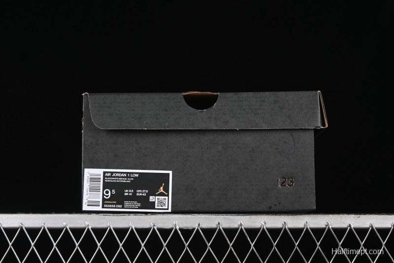 Nike Air Jordan 1 Low "Medium Olive" Retro Casual Sneakers - 553558-092