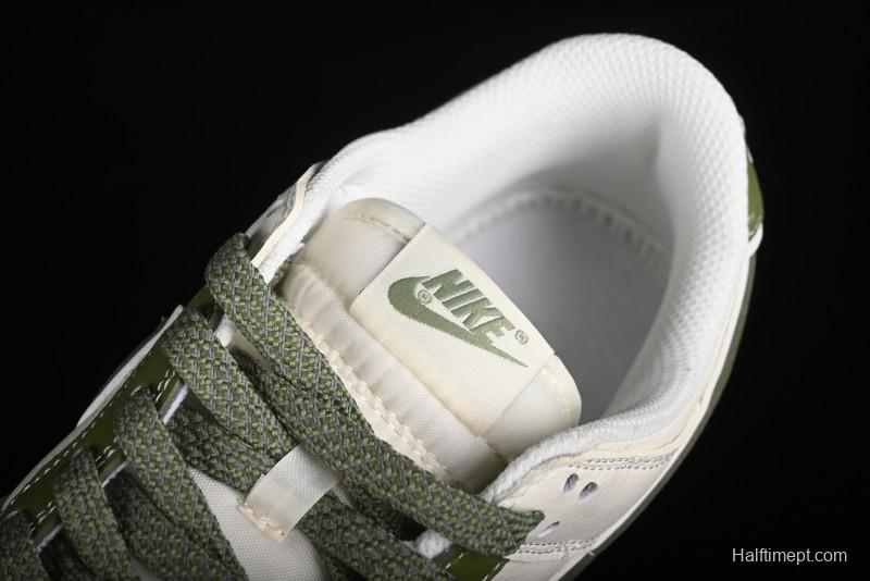 Nike SB Dunk Low x Supreme Stone Island Collaboration Beige Green Starry Sky Anniversary High-End Custom Low-Top Casual Skate Shoes - BB9866-004