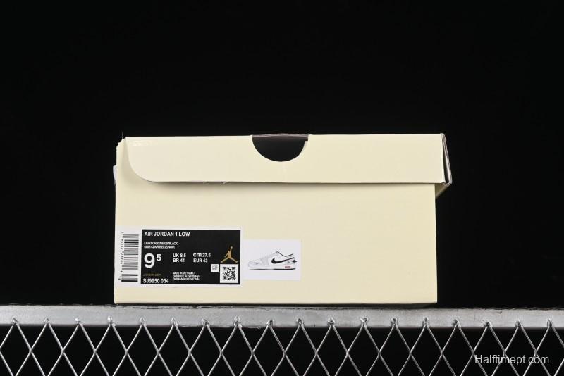 Nike Air Jordan 1 Low Stussy Collaboration - Grey Black Red Label Retro Basketball Shoes - SJ9950-034