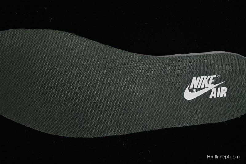 Nike Travis Scott x Fragment Design x Air Jordan 1 Low OG SP AJ1 LV Collaboration - Grey Green Pigskin Low Top Casual Sneakers - XZ1268-005