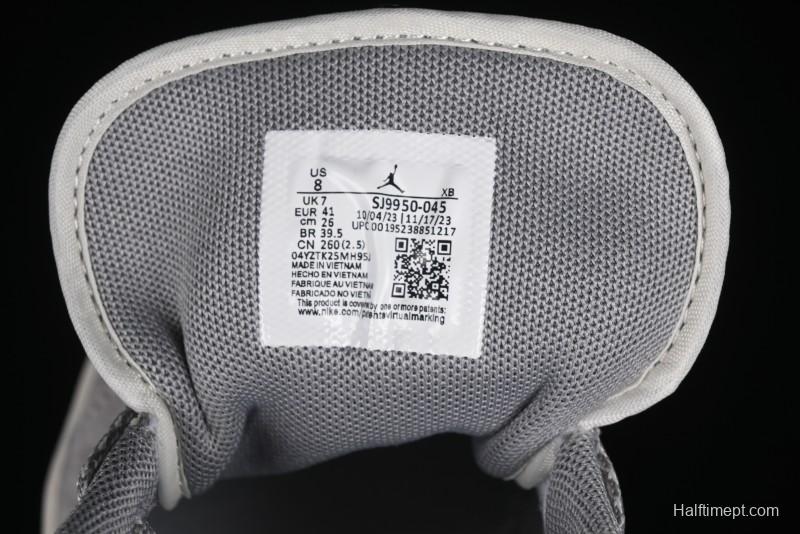 Nike Air Jordan 1 Low Stussy Collaboration - Light Bone Grey Dual-Tone Premium Custom Retro Basketball Shoes - SJ9950-045