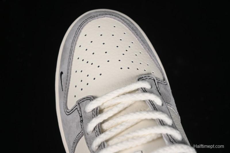 Nike SB Dunk Low KAWS Series - Grey White Black Swoosh Anniversary High-End Custom Low-Top Casual Skate Shoes - MM1089-015