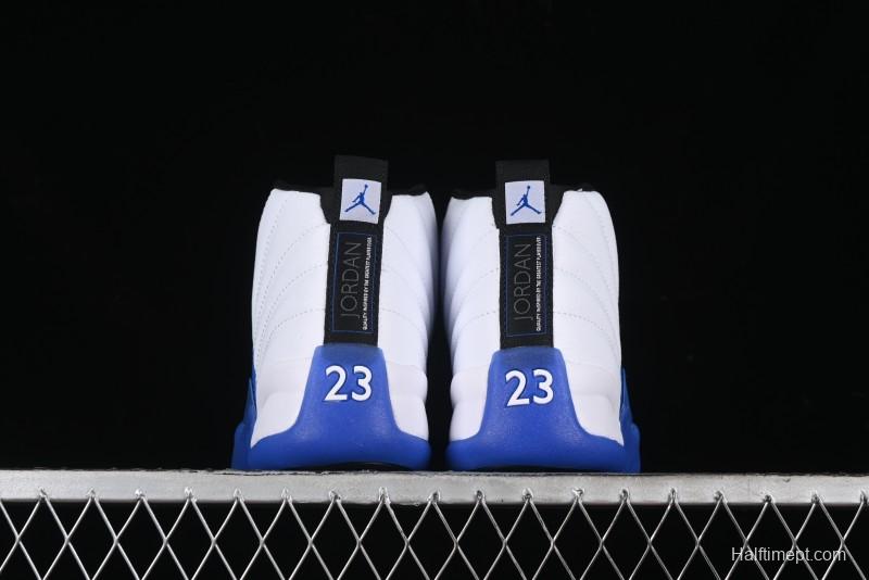 Nike Air Jordan 12 Retro Basketball Shoes in White and Blue - CT8013-140