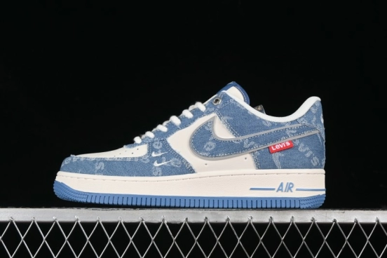 Nike Air Force 1 '07 Low Levi's Denim Collaboration - Light Blue Denim Low-Top Casual Sneakers - SJ6698-003