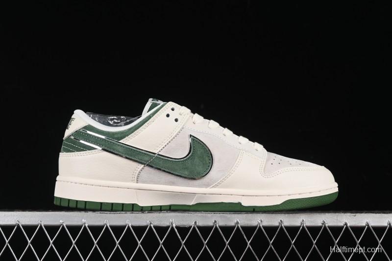 Nike SB Dunk Low The North Face Collaboration - Pig Leather Green Swoosh Anniversary Custom Low-Top Casual Skate Shoes - DQ1098-511