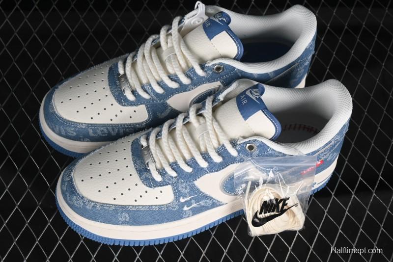 Nike Air Force 1 '07 Low Levi's Denim Collaboration - Light Blue Denim Low-Top Casual Sneakers - SJ6698-003