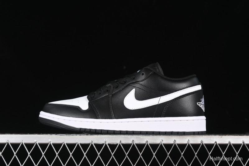 Nike Air Jordan 1 Low Retro Basketball Shoes in Black and White - 553558-043