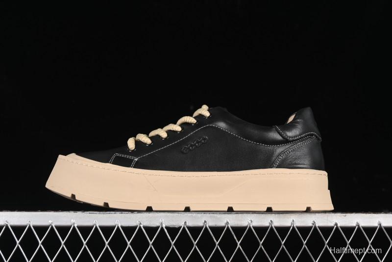 Ecco Street Light Series Autumn Height-Increasing Round-Toe Versatile Casual White Sneakers - 63311901001