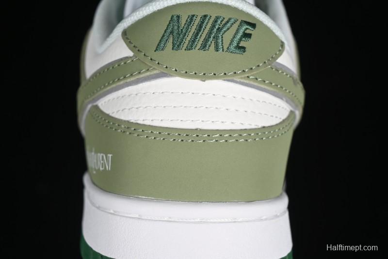 Nike SB Dunk Low Saint Laurent Series - White Green Swoosh Anniversary High-End Custom Low-Top Casual Sneakers - GF2409-170