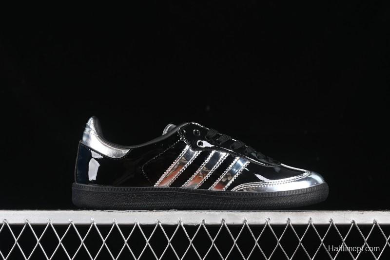 Adidas Samba Atmos IH3364 Patent Leather Black Silver Casual Sneakers
