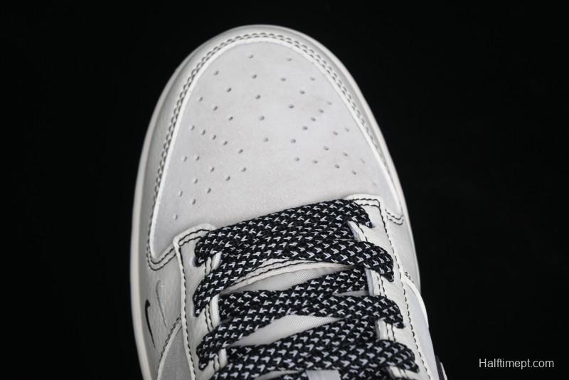 Nike SB Dunk Low Stussy Collaboration - Beige Black Line High-End Custom Low-Top Casual Skate Shoes - BB7518-008