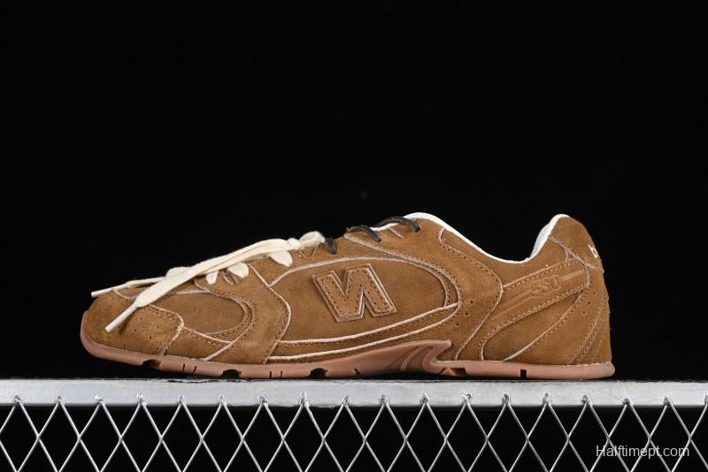Miu Miu x New Balance 530 Low-Top Retro Running Sneakers with Deconstructed Design - AJD4