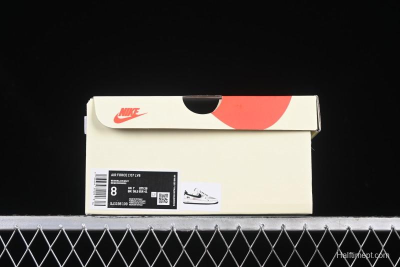 Nike Air Force 1 '07 Low Stussy Collaboration Beige Black Drawstring Casual Sneakers - SJ1198-109