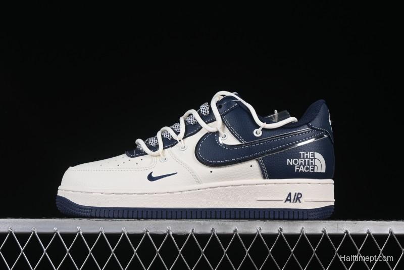 Nike Air Force 1 '07 Low The North Face Collaboration Beige Blue Patchwork Drawstring Casual Shoes - SJ1198-107