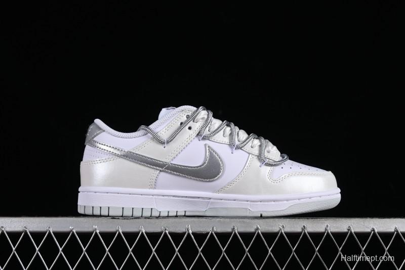 Nike Dunk Low SB Casual Sneakers with Deconstructed Laces and Ribbon Bow Design - DH9765-102