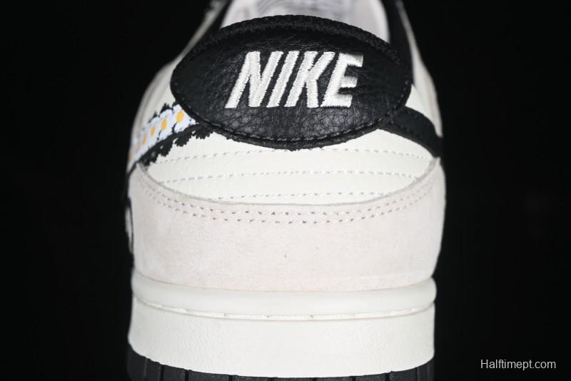 Nike SB Dunk Low Lightning Collaboration Daisy White Swoosh Anniversary Custom Low-Top Casual Skate Shoes - DJ2024-073