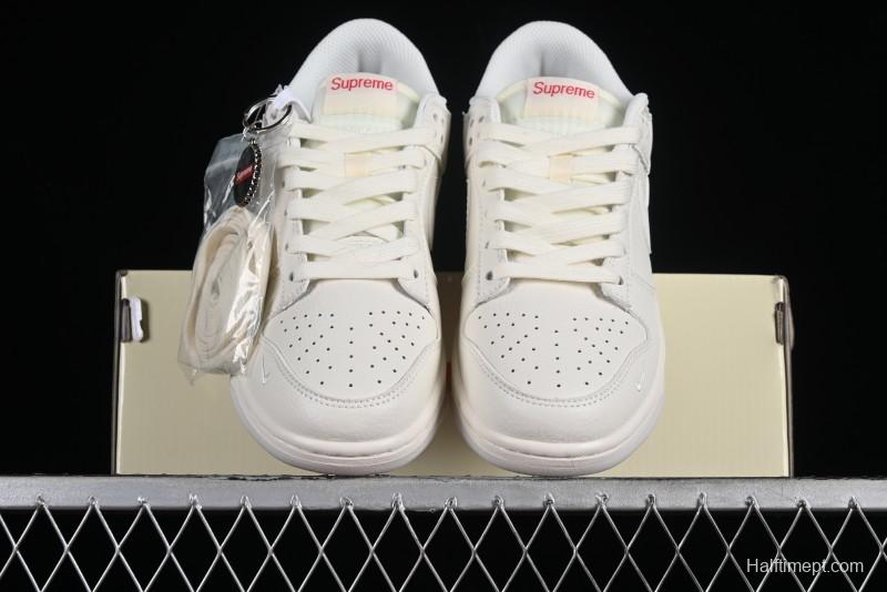 Nike SB Dunk Low Supreme Collaboration - Double Swoosh Anniversary Custom Low-Top Casual Skate Shoes - BB8675-104