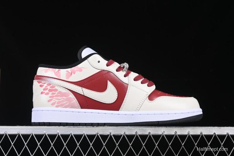 Nike Air Jordan 1 Low OG Retro Basketball Shoes Snake Year Limited Edition - 553558-132