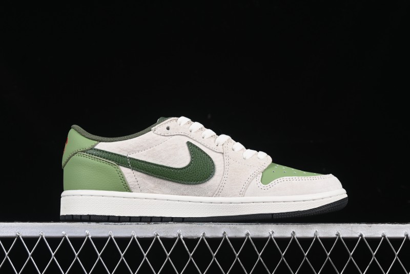 Nike Travis Scott x Fragment Design x Air Jordan 1 Low OG SP AJ1 Snake Year Limited Edition Low-Top Casual Sneakers - DM7866-075