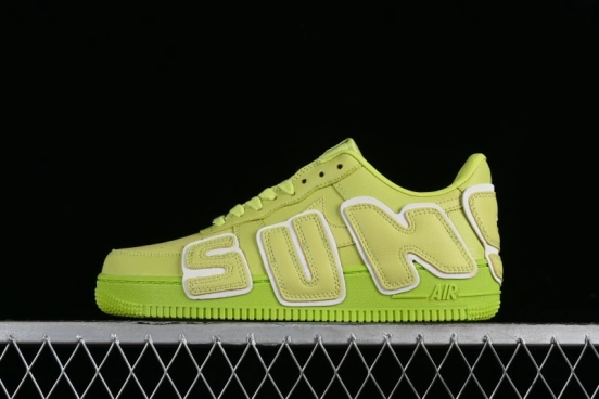 Nike CPFM x Nike Air Force 1 '07 Low Casual Sneakers in Lemon Green with SUNSHINE Design - DC4457-300