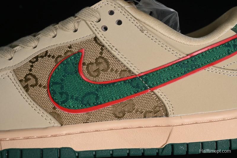 Nike SB Dunk Low Gucci Collaboration - Anniversary High-End Customized Low-Top Casual Sneakers - DQ1098-357