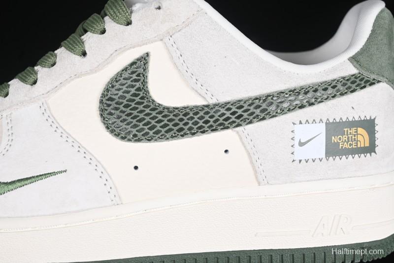 Nike Air Force 1 '07 Low The North Face Collaboration Green Snake Swoosh Casual Sneakers - DF0188-026