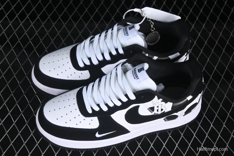 Nike Air Force 1 '07 Low Burberry Collaboration Black White Cow Print Casual Sneakers - DF0188-029