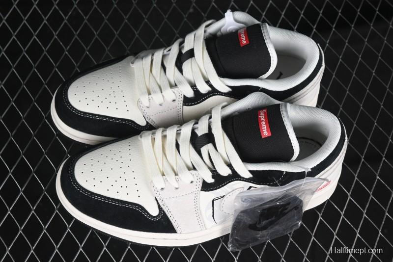 Nike Air Jordan 1 Low Supreme Collaboration Spider Custom High-End Retro Basketball Shoes - XS6086-007