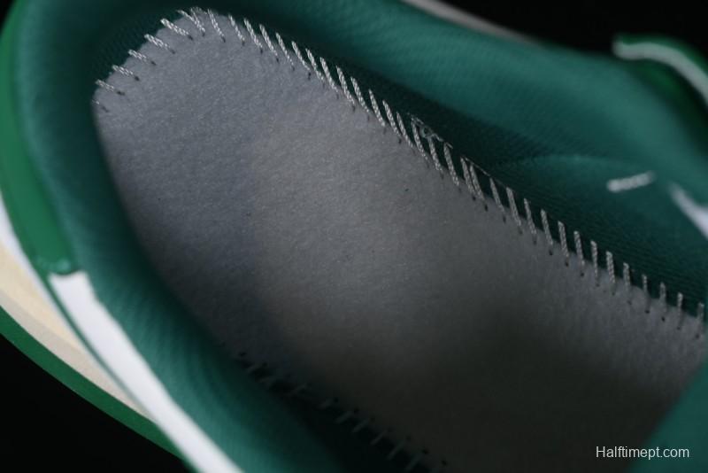 Choco Concert Leather Round Square Asymmetric Fashion Sneakers White Green - AJE5