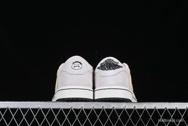 Nike Travis Scott x Air Jordan 1 Low OG AJ1 Reverse Swoosh Collaboration Sneakers - DM7866-812