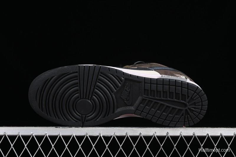 Nike Dunk Low Panda Prank Street Racing Electro Rust Distressed SB Strap Low-Top Casual Sneakers - DD1391-100