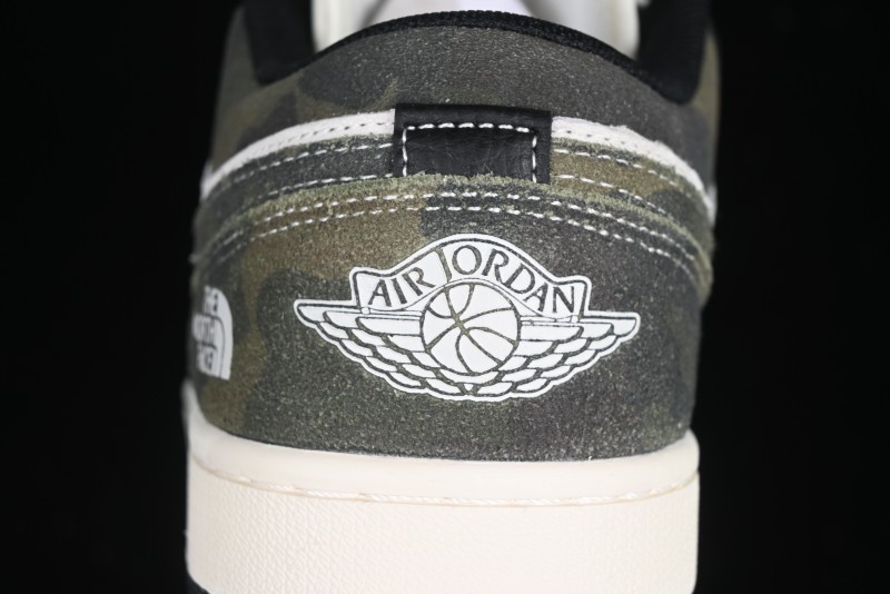 Nike Air Jordan 1 Low AJ1 The North Face Collaboration Dark Camouflage Custom High-End Retro Basketball Shoes - DM9188-013